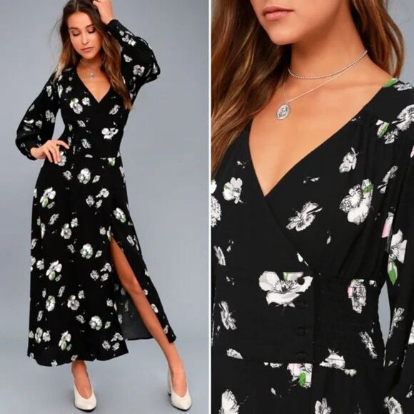 FREE PEOPLE So Sweetly Floral Midi Dress S - Picture 1 of 12